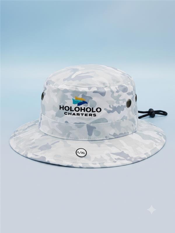 Holoholo Charters Bucket Hat - White Camo